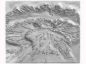 Plaque de cheminée contemporaine "Volcan" 