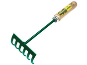 Rateau 6 dents vert - manche bois