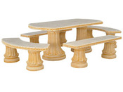 Salon jardin "Romantica" - 1 table + 2 bancs + 2 arrondis
