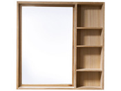 Miroir en teck massif avec rangement - 92 x 92 x 15 cm