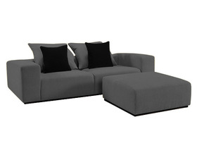 Canap&eacute; en microfibre CUB 3 places - Gris chin&eacute;