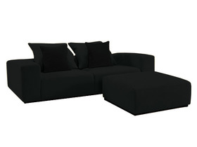 Canap&eacute; en microfibre CUB 3 places - Noir