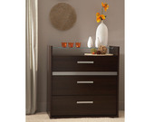 Commode "Nina" - 3 tiroirs et 1 tablette en verre