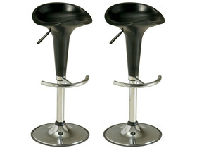Lot de 2 Tabourets de bar Groom noir mat