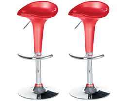 Lot de 2 Tabourets de bar Groom rouge brillant
