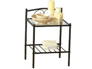 Chevet en m�tal avec plateau verre "Boh�me"