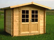 Abri jardin bois  "Quebec" 6.76 m² - 2.60 x 2.60 x 2.20 m - 28 mm