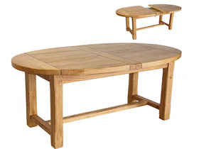 Table extensible ovale Maeva en ch&ecirc;ne massif