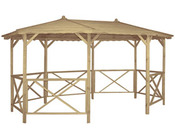 Tonnelle bois "Mael" - 14.4 m² - 4.50 x 3.20 x 2.45 m
