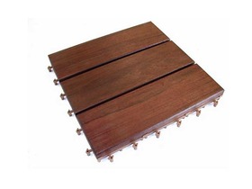 Dalles clipsables en IPE - lot de 10 - 0.9 m² - 30 x 30 cm