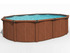 Piscine acier/ aspect bois "BENGALIA" en kit ovale 4,88 x 3,21 x 1,25 m