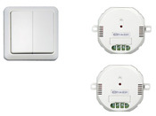 Electricité - Interrupteur mural sans fil double + 2 modules On/Off - 1000 W