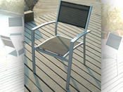 Chaise jardin - lot de 4 - aluminium et textile