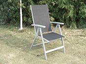Chaise jardin -lot de 4 - aluminium et textile