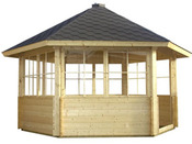 Abri jardin bois  "Keskoo" - 10.90 m² - 497 cm de diamètre - 28 mm