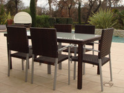 Salon de jardin - 1 table + 6 chaises