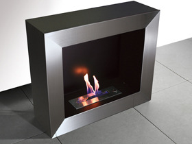 Cheminée Bio-éthanol "Silver Dual" - Noir satiné