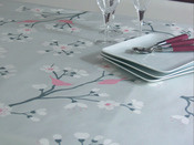 Nappe - Gris/Rose - 150 x 150 cm