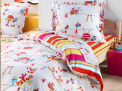 Parure housse de couette "Poule et Pill"
