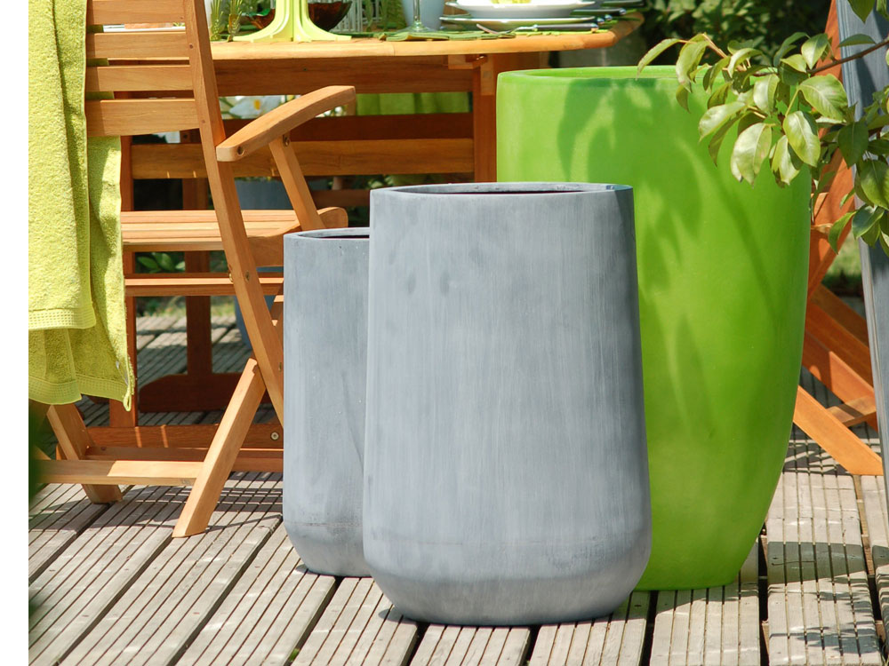 Bac à fleurs - lot de 2 pots en polystone