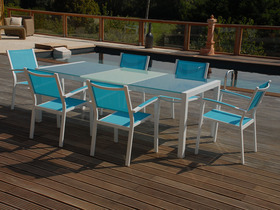 Salon de jardin " Lazuli " 1 table + 6 fauteuils