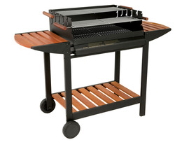Barbecue bois " Le sunny " - grille rectangle : 64 x 48 cm