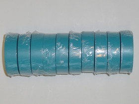 Ruban adhésif PVC couleur bleu - 20 m - 10 rubans