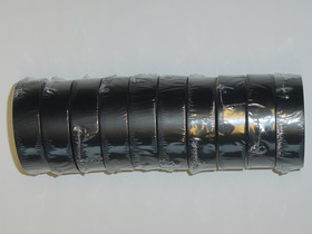 Ruban adhésif PVC couleur noir - 20 m - 10 rubans