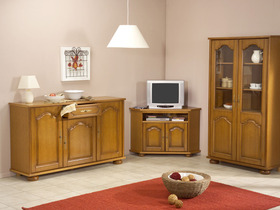 Buffet - Bahut - " PURE " - En panneaux de particules aspect Hêtre et Chêne - 3 portes et 1 tiroir