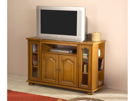 Habitat Et Jardin Meuble TV - ''PURE'' - Aspect ch�ne et h�tre - 1 niche, 2 �tag�res et 4 portes