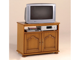 Meuble TV - "PURE" - Aspect chêne et hêtre - 2 portes et 1 niche
