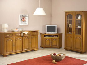 Buffet - Enfilade -" PURE " - Panneaux de particules aspect chêne et hêtre - 2 tiroirs et 4 portes