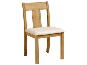 Chaise BOSTON - H&eacute;v&eacute;a - Ch&ecirc;ne naturel/Ivoire