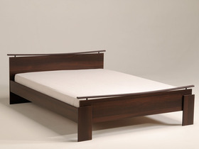 Lit - "CASA" - Aspect Noyer foncé - L 140 x l 190 cm