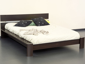 Lit - "SEVILLE" - Aspect Noyer foncé - L 140 x l 190 cm