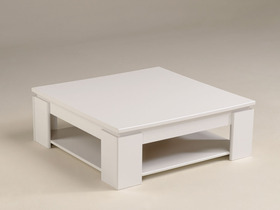 Table basse - TRI - Rectangulaire - Aspect Blanc megeve brillant -