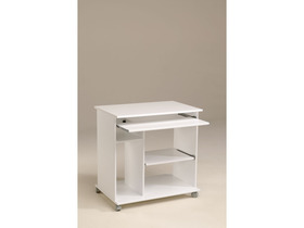 Meubles de complément - Bureau - "COKA" - Aspect Blanc Megève - 2 étagères, 1 plateau pour clavier