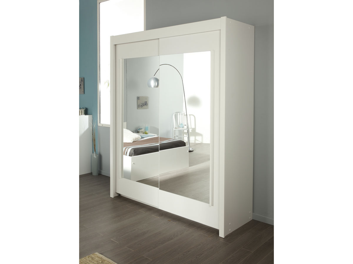 Armoire blanc 2 portes pas cher baccara cuisines