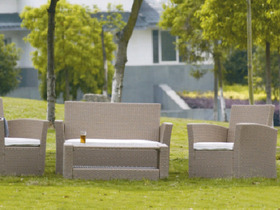 Salon jardin - 1 table + 2 chaise + 1 sofa