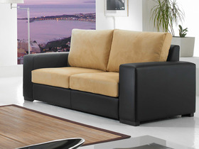 Canapé fixe tissu 3+2 places "Carla" - Coloris Beige