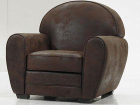 Fauteuil traditionnel en tissu "Vintage" 1 place - Coloris Alaska marron