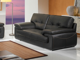 Canapé cuir 3+2 places "Luxor" - Coloris Marron foncé