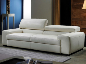 Canapé cuir 3+2 places "Safari" - Coloris Blanc
