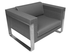Fauteuil Jardin "Attitude I" 1 place structure aluminium, tressé wickers