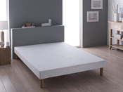 Sommier tapissier bandes lisses + pieds "Pékin" - 90 x 190 cm