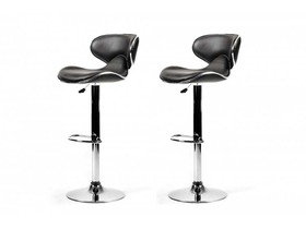 Lot de 2 tabourets de bar ERIK noirs