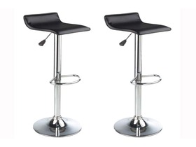 Lot de 2 tabourets de bar BARRY noirs
