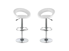Lot de 2 tabourets de bar GORDON blancs