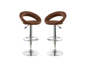 Lot de 2 tabourets de bar GORDON chocolats