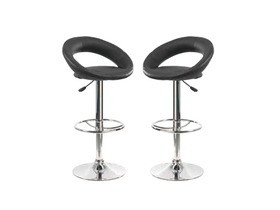 Lot de 2 tabourets de bar GORDON noirs